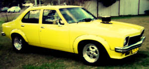 Yellow 1975 Holden Torana LH drag car 